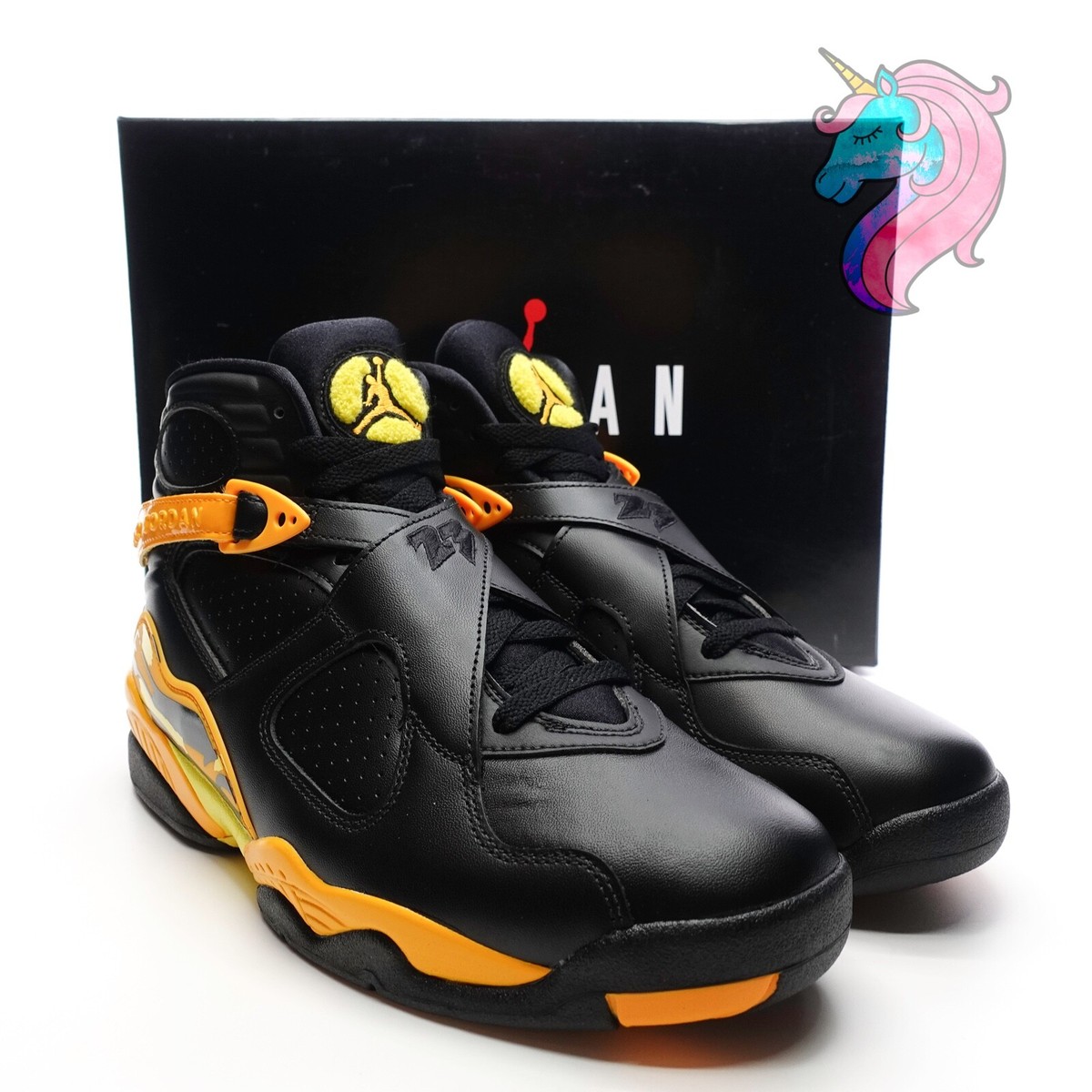 Nike Air Jordan 8 Retro Black Taxi-Opti Yellow Womens 10.5 CI1236