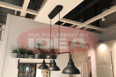 New IKEA AGUNNARYD 3 Black Pendant E26 Lamp 122 cm (48 