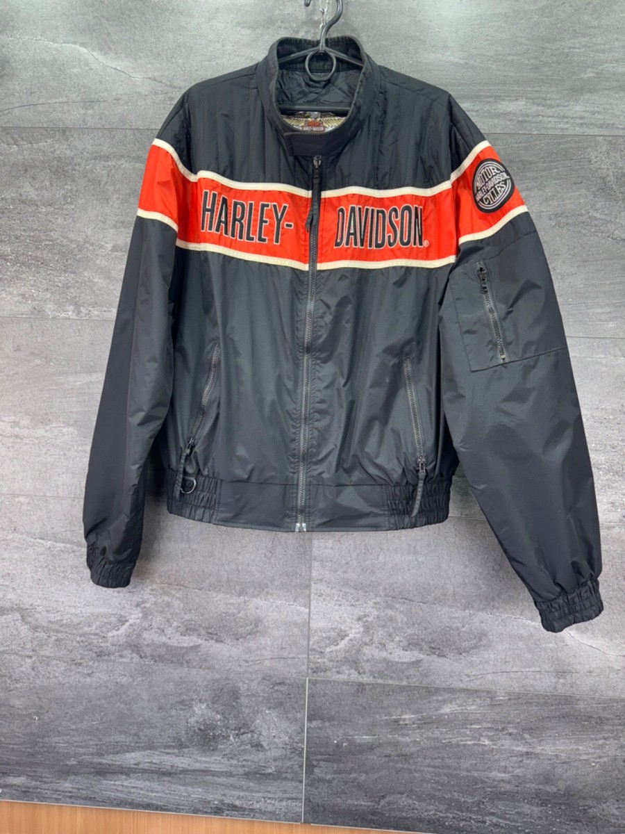 VINTAGE HARLEY DAVIDSON RACING NYLON FULL ZIP JACKET MENS SIZE XL