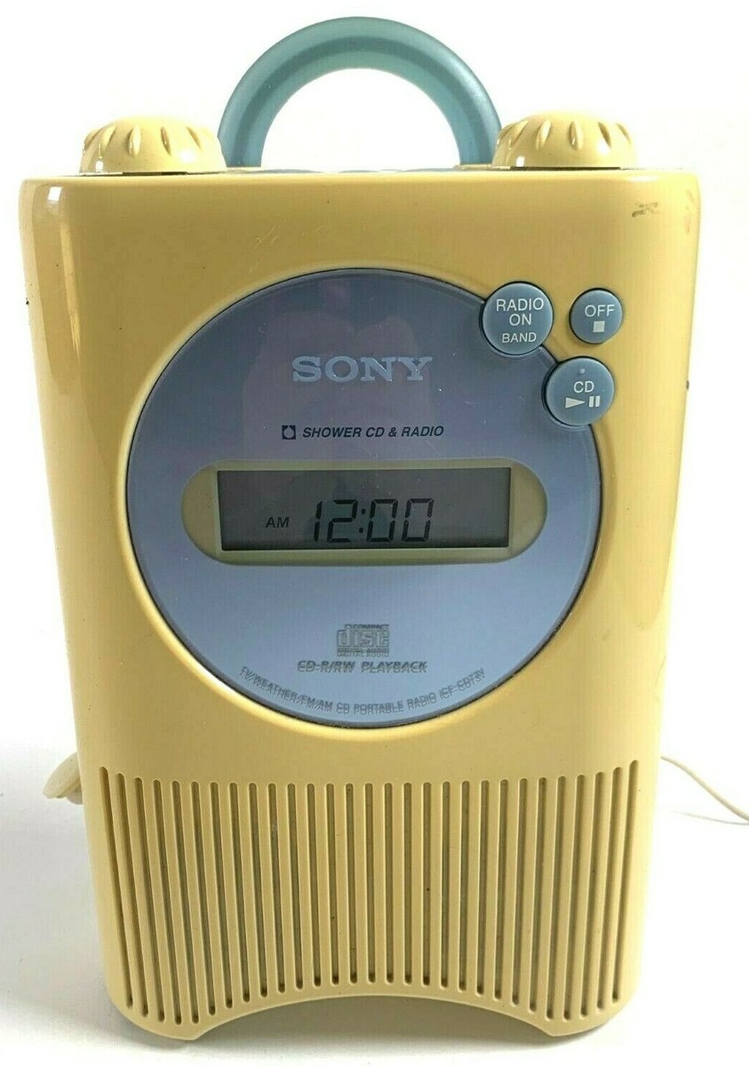 SONY ICF-CD73V Bath & Shower CD Clock Radio AM FM Weather CD-R/RW