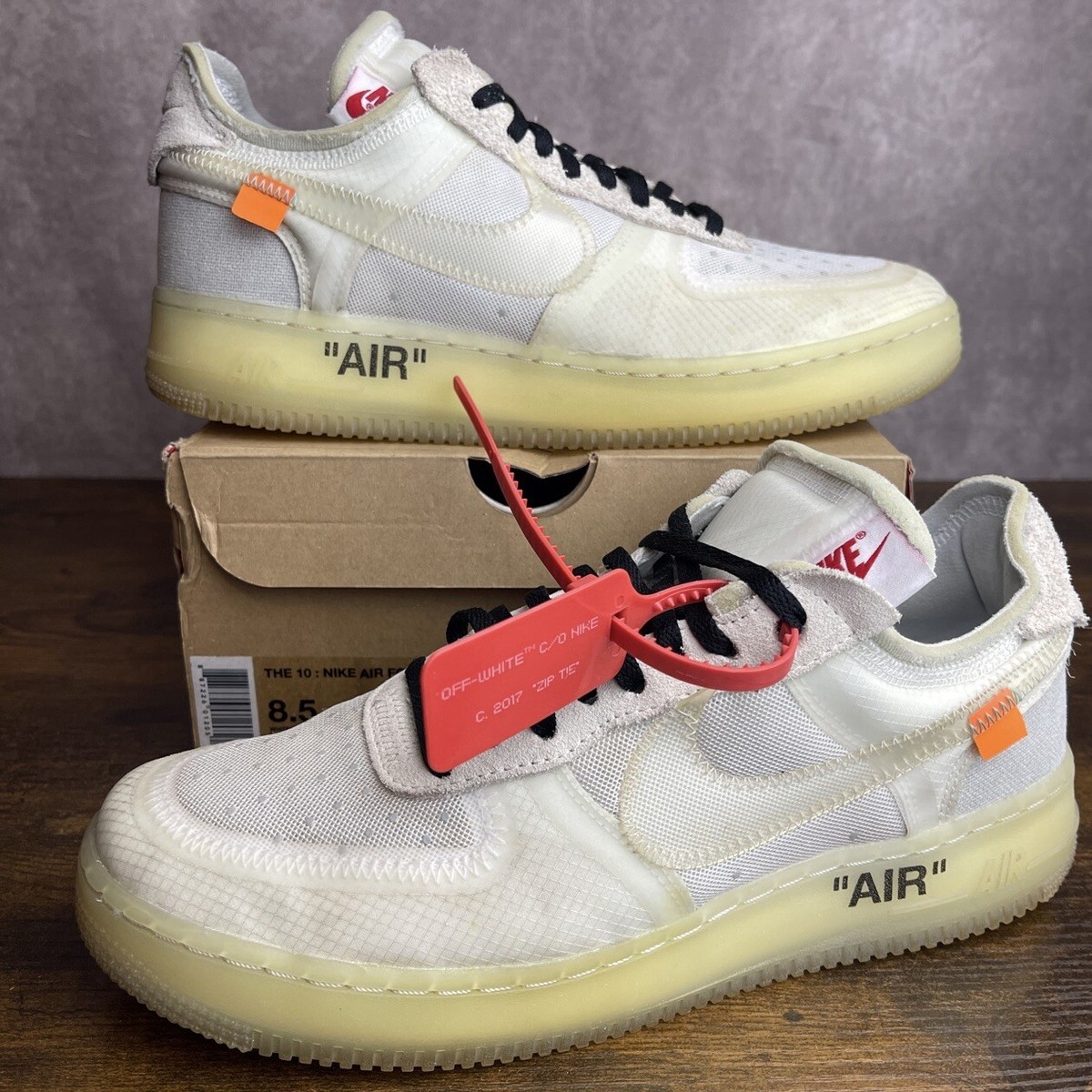 Nike Air Force 1 Low x Off-White The Ten White Size 8.5 AO4606-100