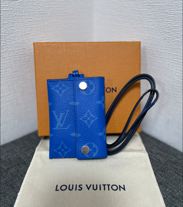 Louis Vuitton Card Holder Necklace M83154 carry cards Agave Blue