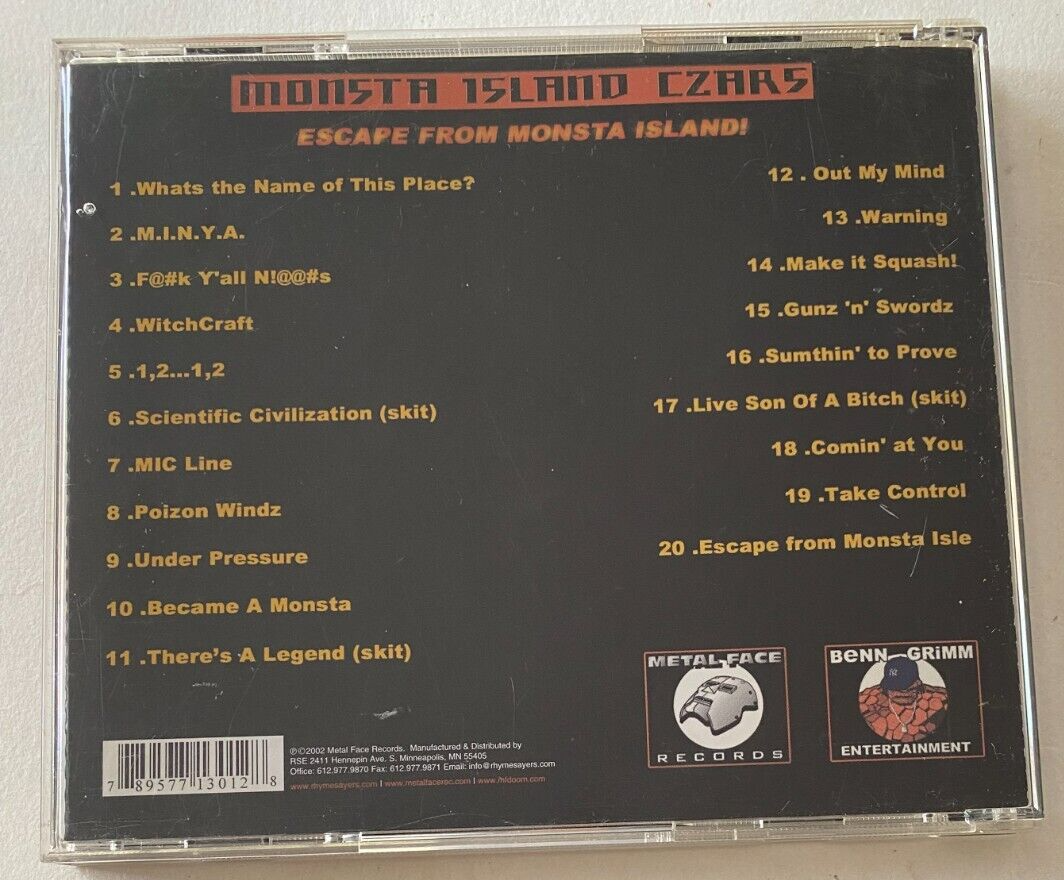 MONSTA ISLAND CZARS Escape From Monsta Island CD MF DOOM X-Ray KMD