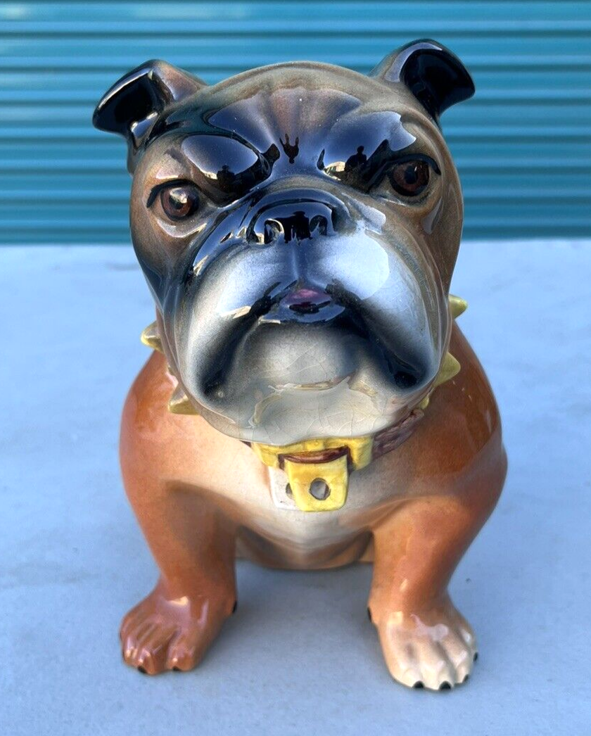 Vintage Mack Truck Bulldog Dog Ceramic Pigg Coin Bank Cookie Jar