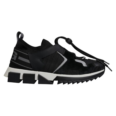 DOLCE & GABBANA Shoes Black Mesh Sorrento Trekking Sneakers EU38.5