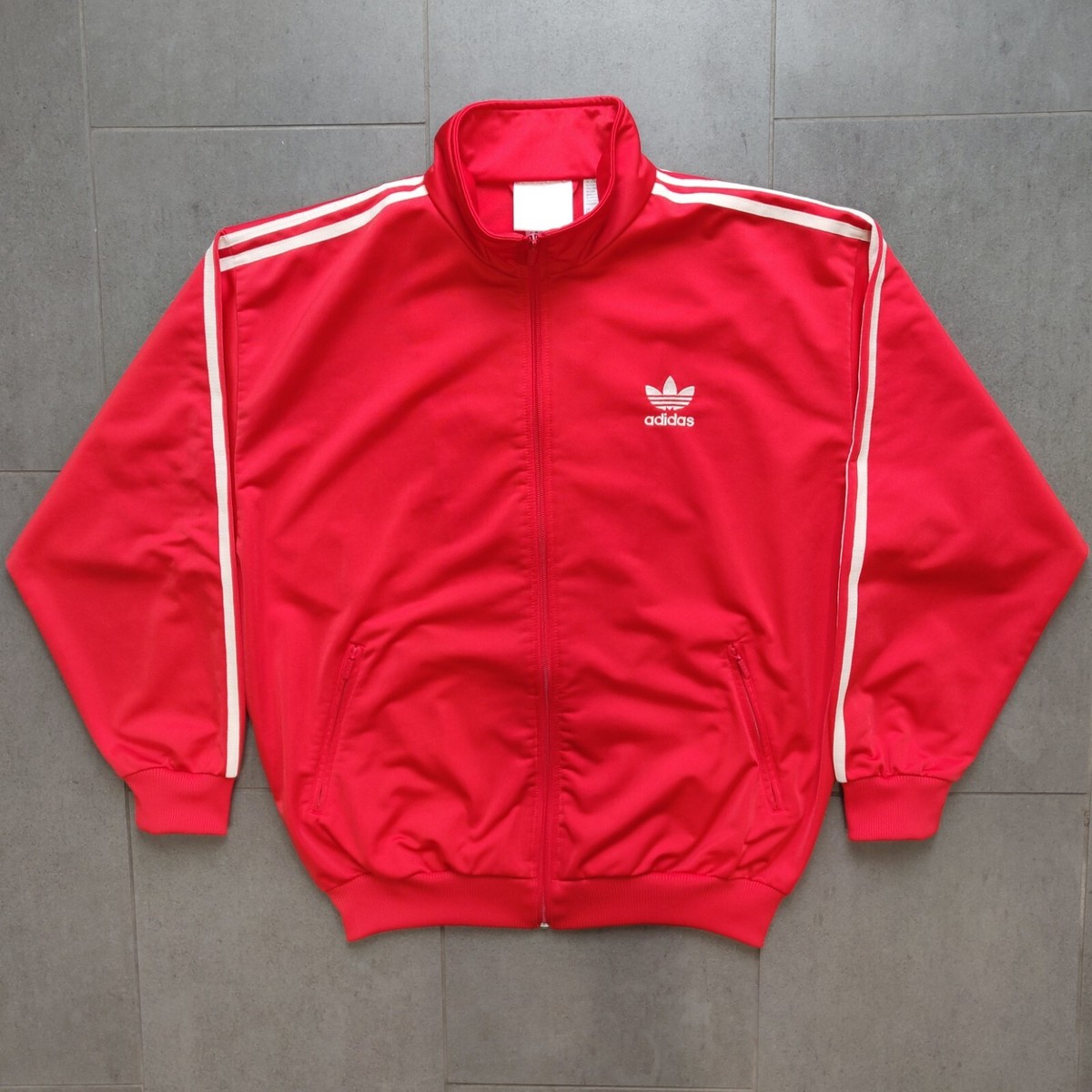 Vintage 90s Adidas Firebird Red White Track Jacket Mens M Trefoil
