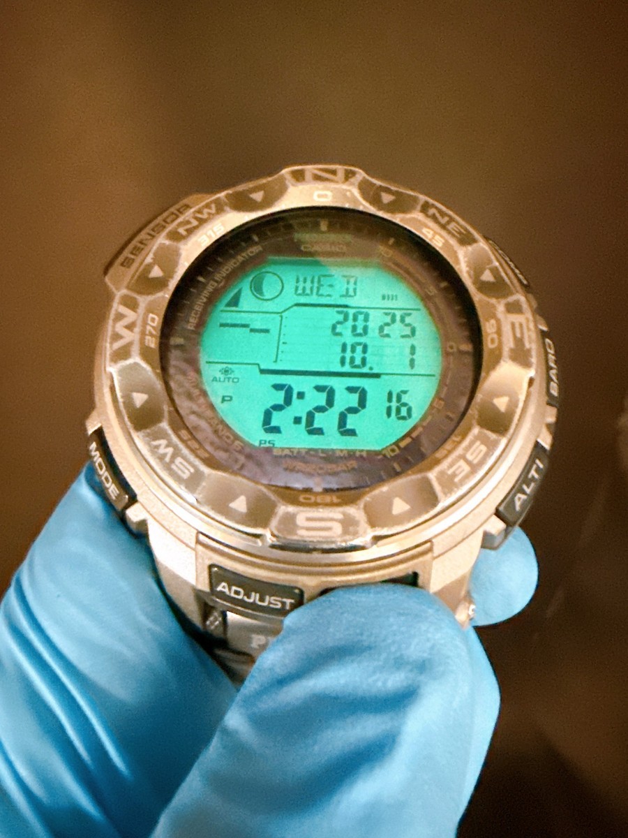 CASIO PROTREK PRO TREK PRW-2500T Titanium Band Qz Silver Watch