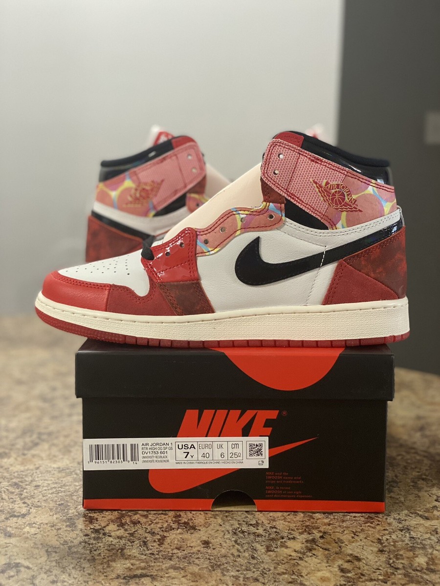 Jordan 1 High OG Spider-Man: Across The Spider-Verse Sz. 7Y/8.5W