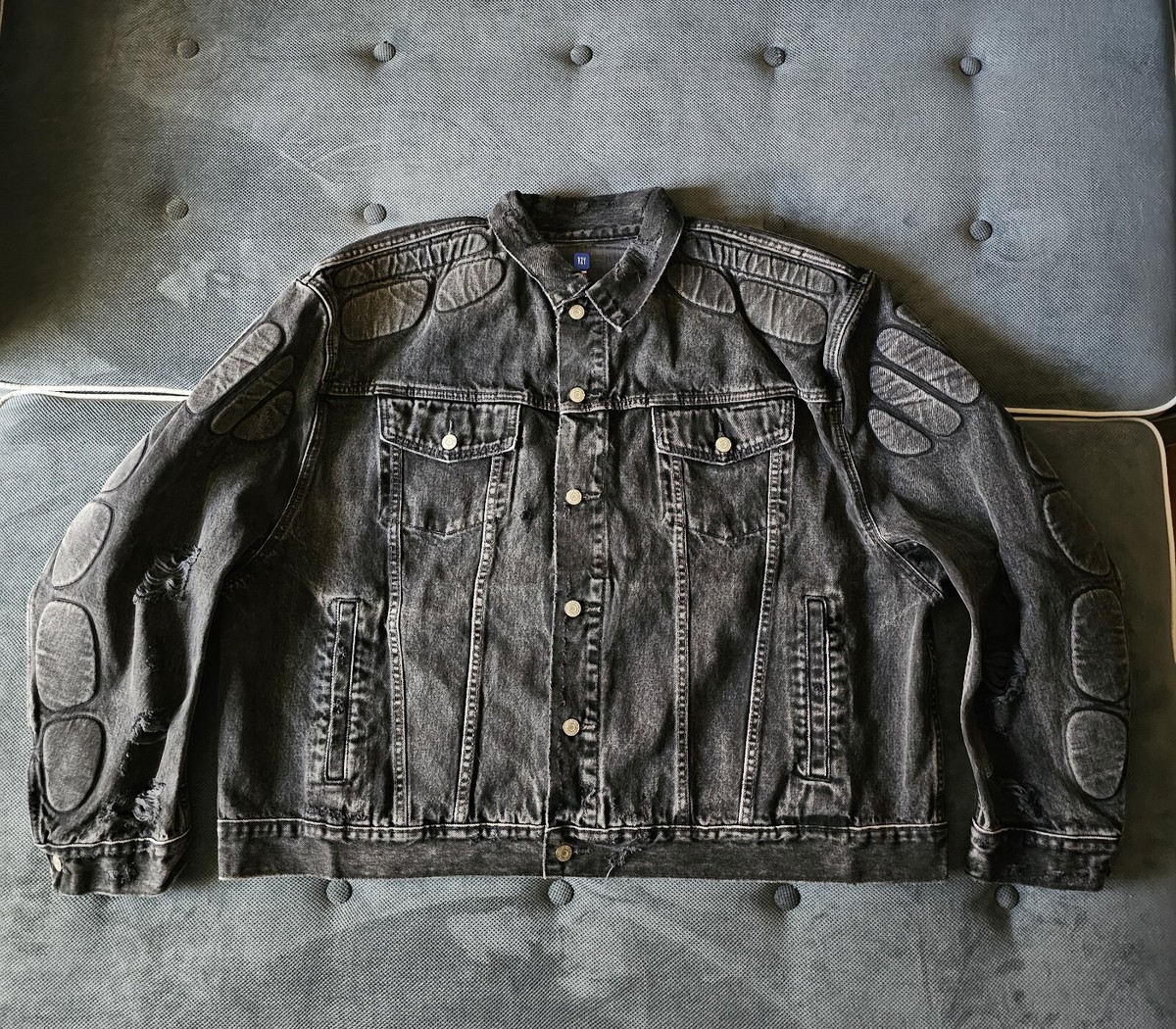 Yeezy Gap Engineered By Balenciaga Padded Denim Jacket Washed Grey