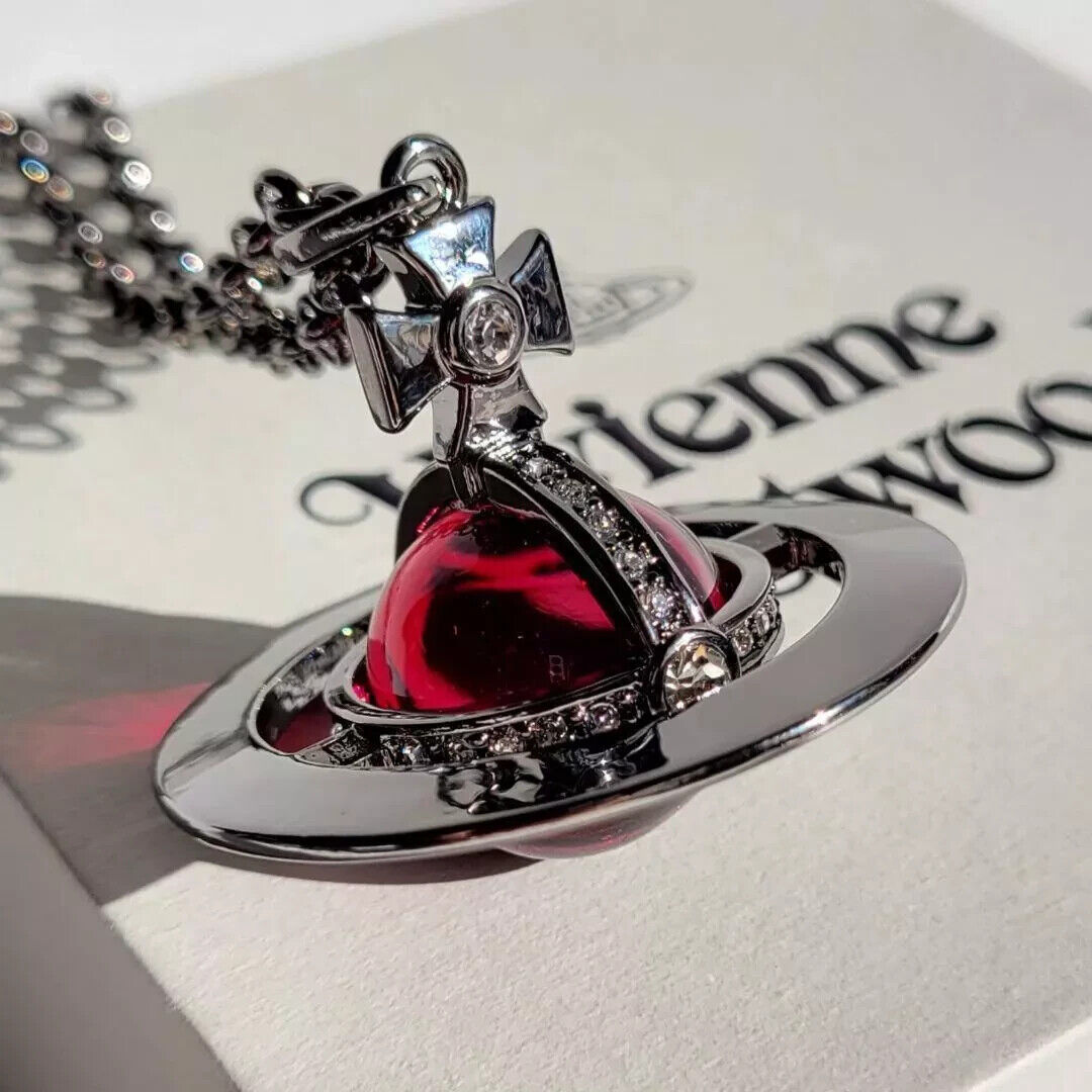 Vivienne Westwood Small Orb Necklace Pendant Purplish red x