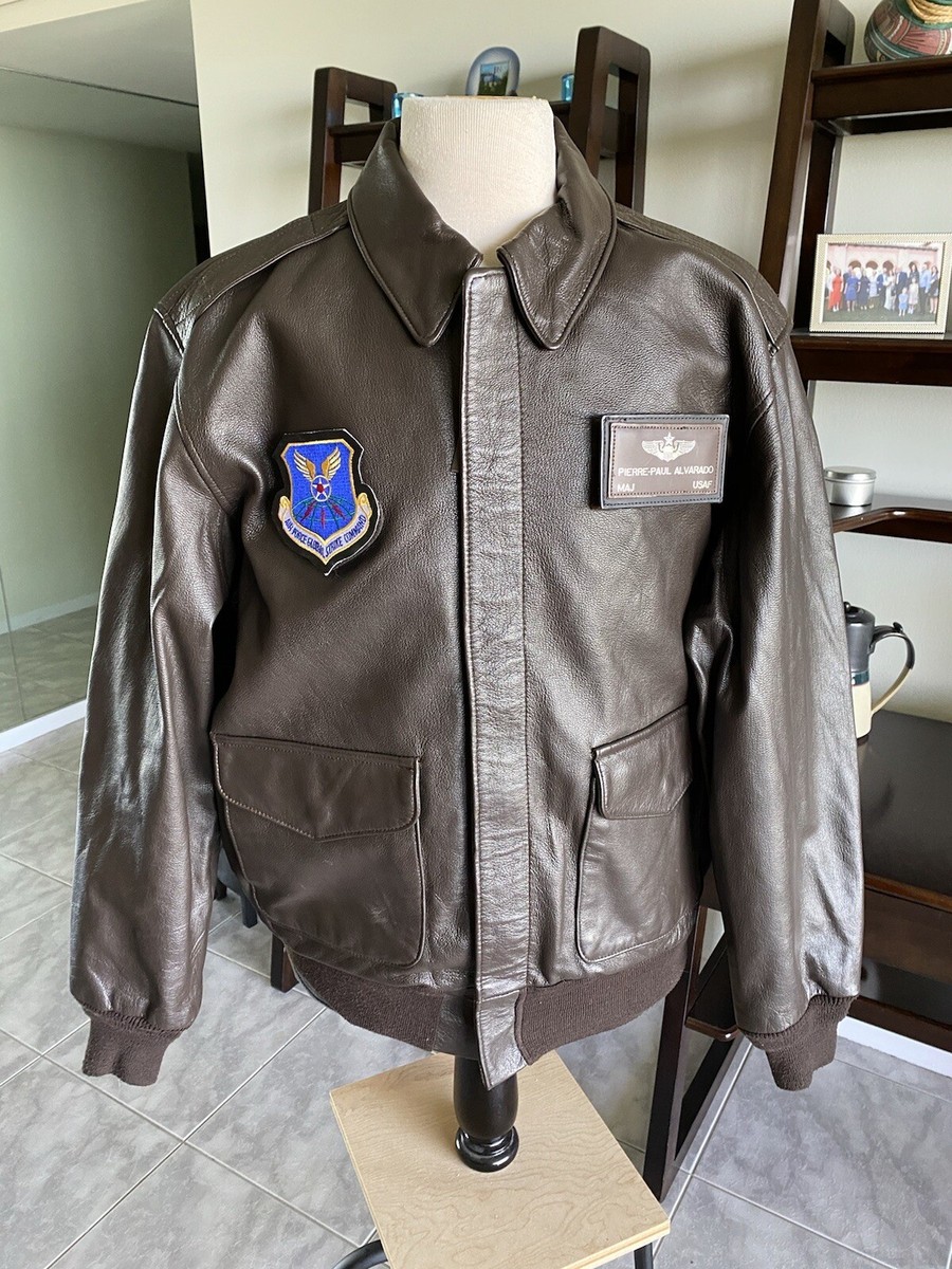 Avirex DSCP A-2 Brown Flight US Air Force Bomber Leather Jacket