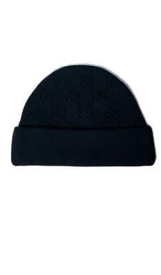Gucci Gg Men Jacquard Beanie Hat Size M Black | eBay