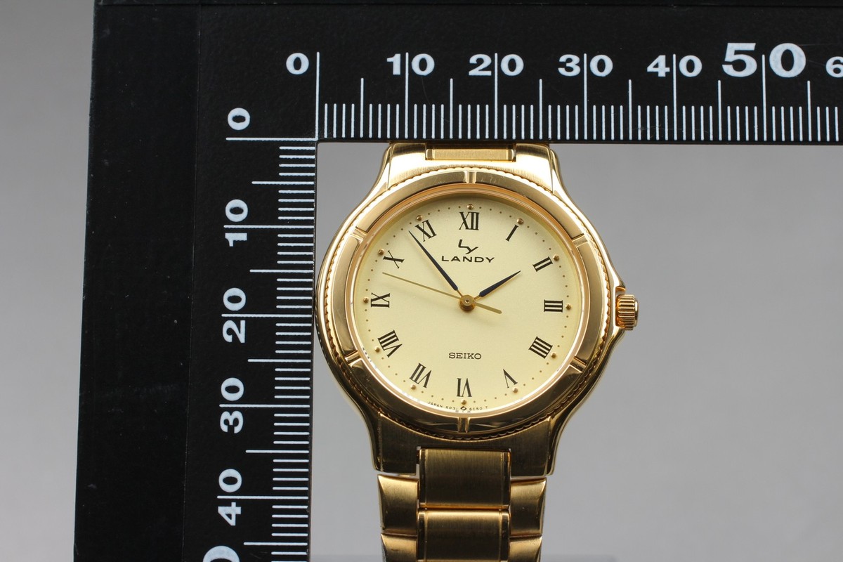 Vintage 1987 N MINT Seiko Landy 5P31-6B10 Gold Round Quartz Mens