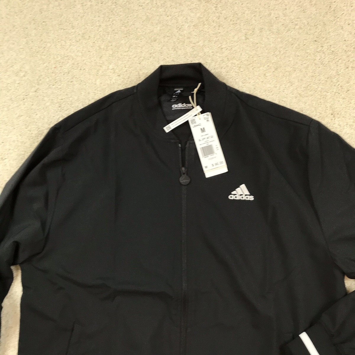 Adidas Scribble Jacket Mens Medium Black New Full ZIp IJ6442 | eBay