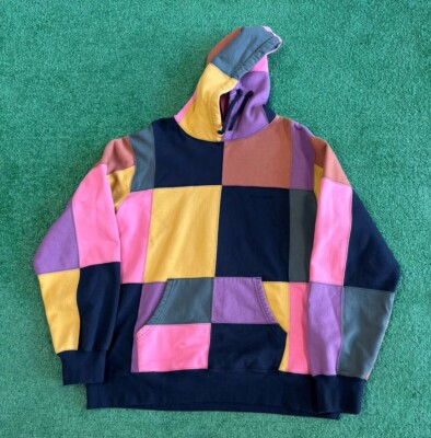 Supreme Patchwork Hooded Sweatshirt Black FW17 Size XL Authentic