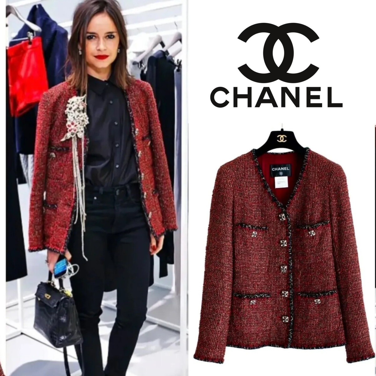 RARE CHANEL 11A Byzance Red Burgundy Metallic Gripoix Fantasy