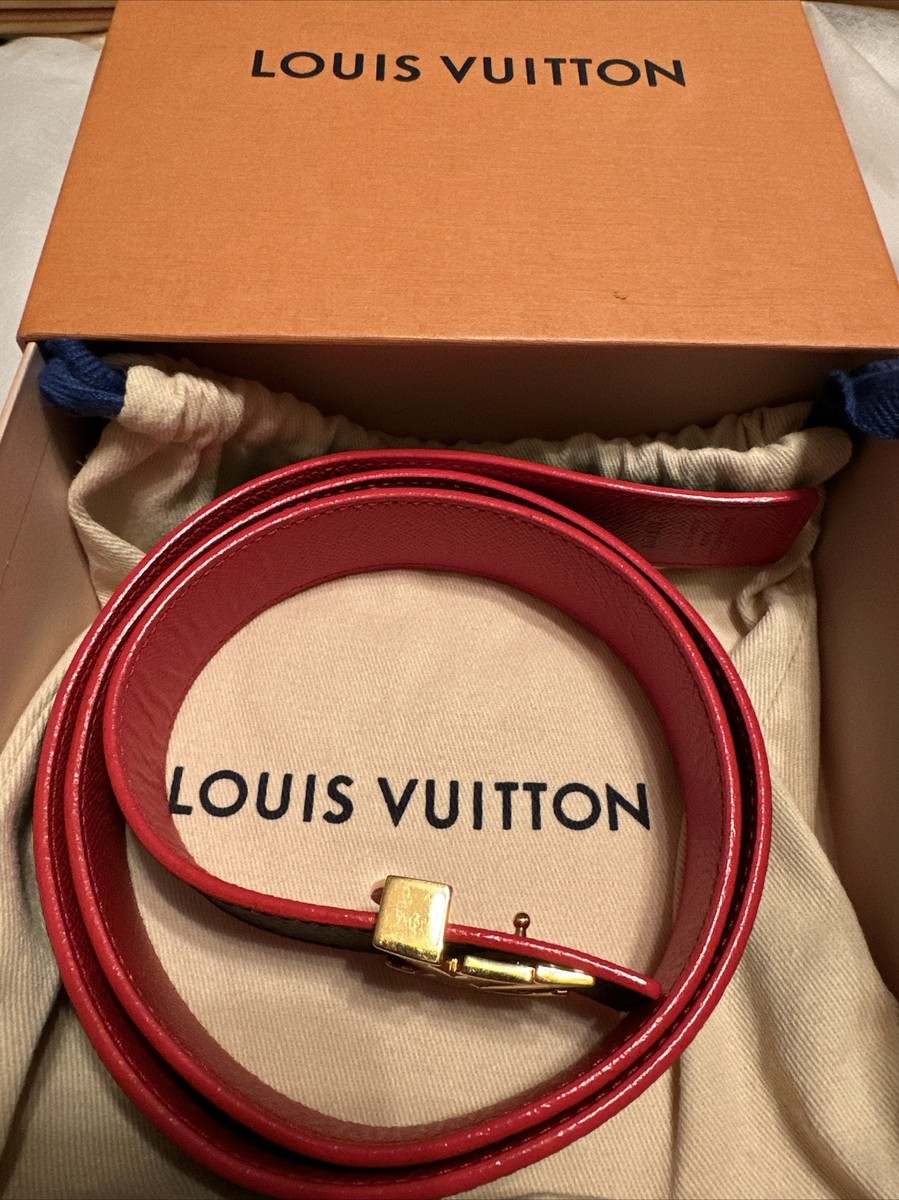 LOUIS VUITTON LV Belt Monogram Brown/Red 90/36 | eBay