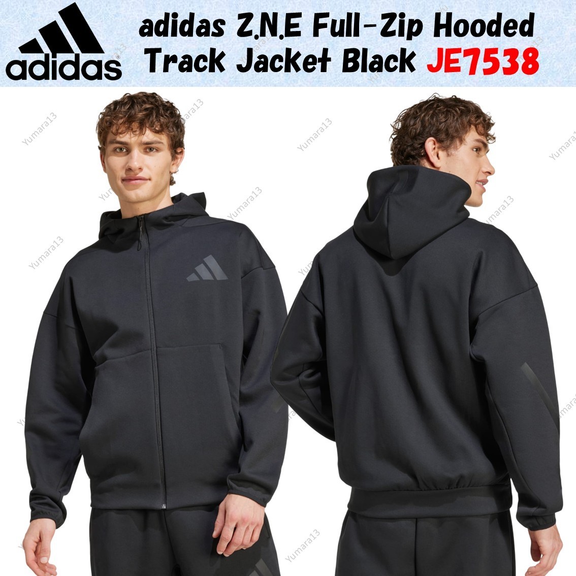 adidas Z.N.E Full-Zip Hooded Track Jacket Black JE7538 Japan Size