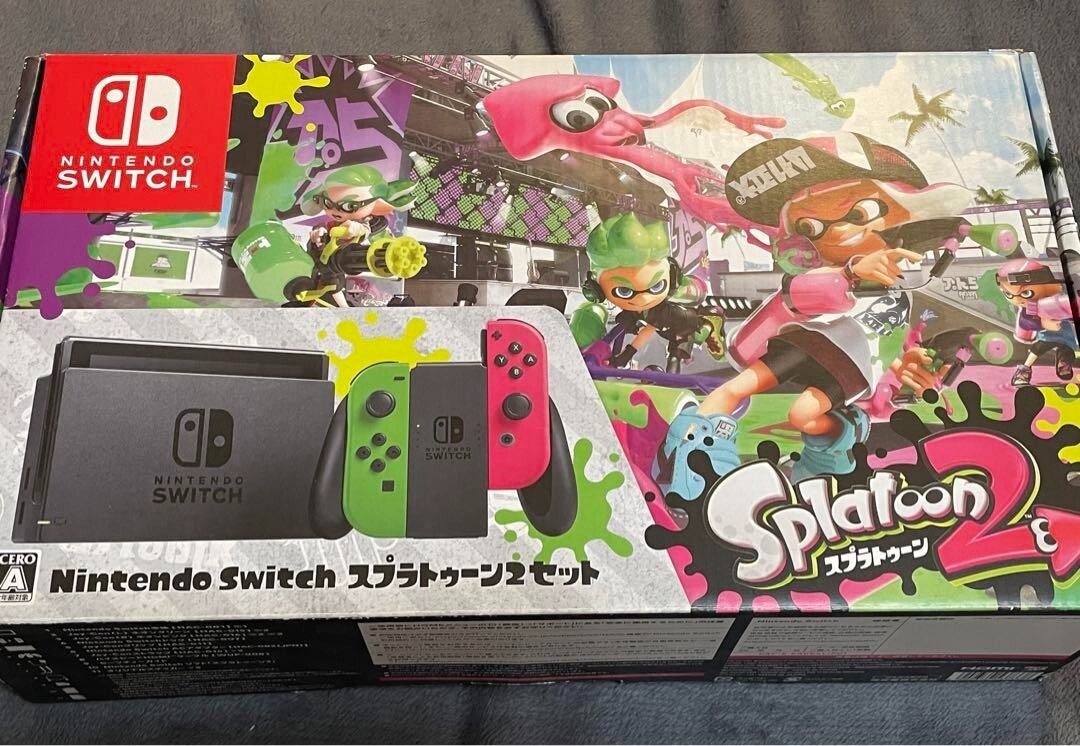 Nintendo Switch Console System Splatoon 2 Neon Pink/Neon Green