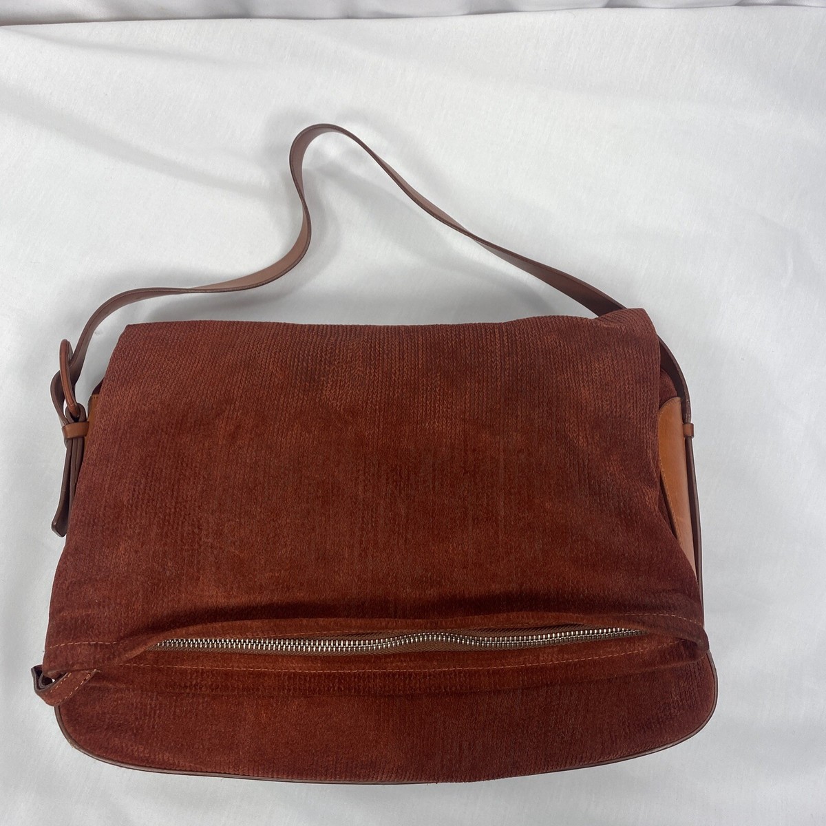 Maison Martin Margiela Burgundy Cognac Leather Messenger Bag