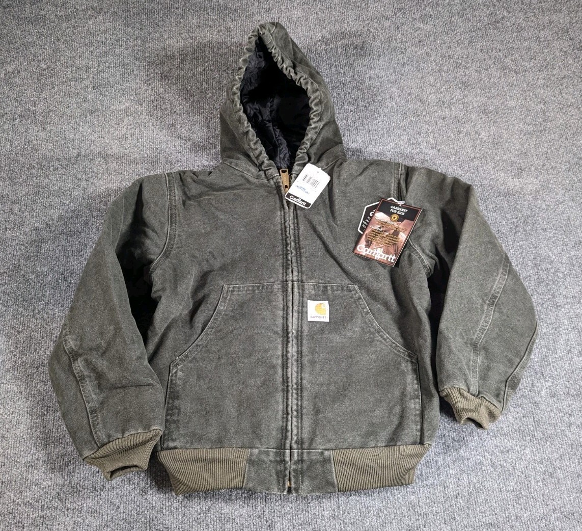 NOS! Vintage Kids Carhartt Jacket Y06 Moss Green - Youth Medium