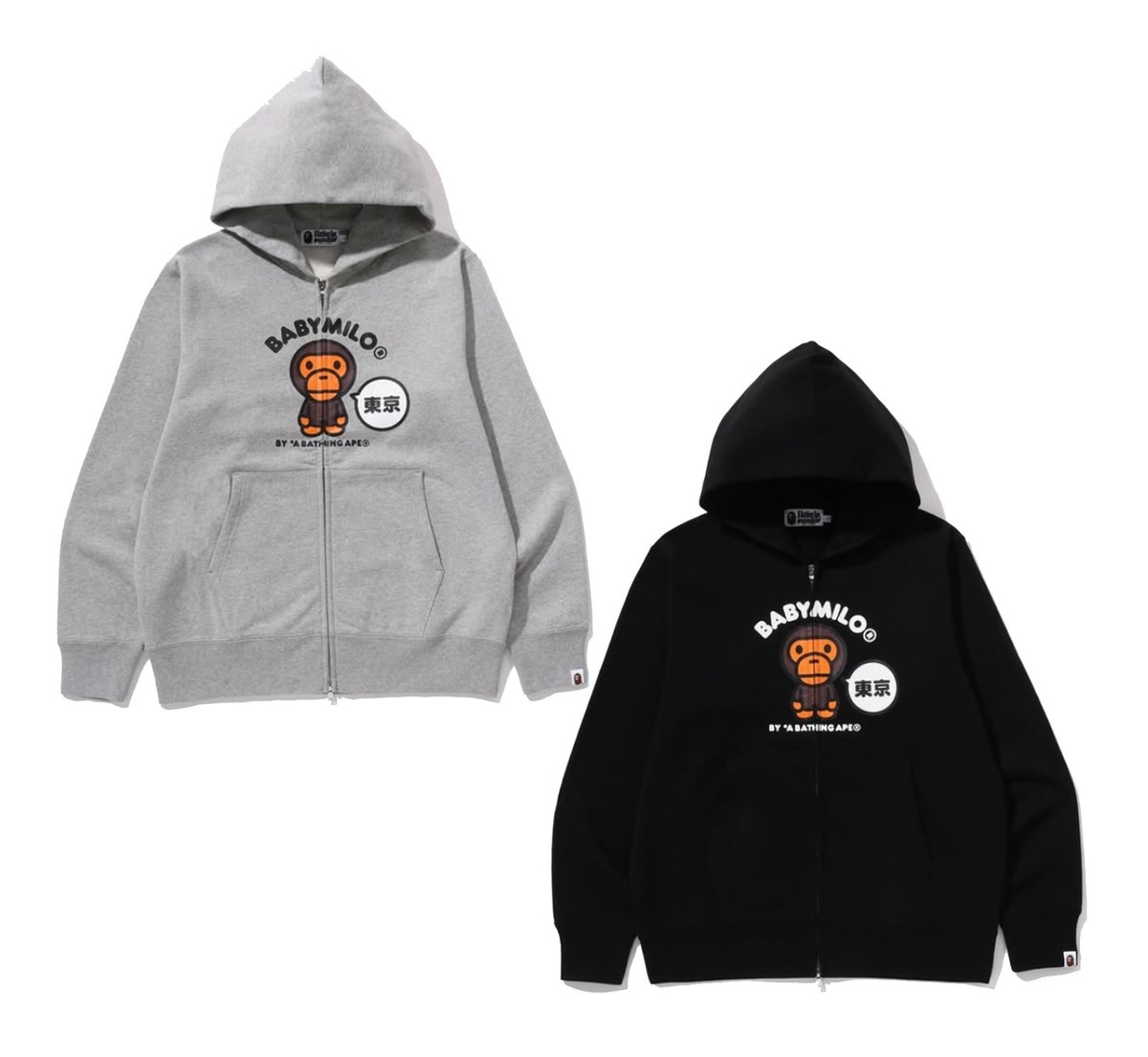 A BATHNIG APE Men's TOKYO BABY MILO ZIP HOODIE ( Japan Limited