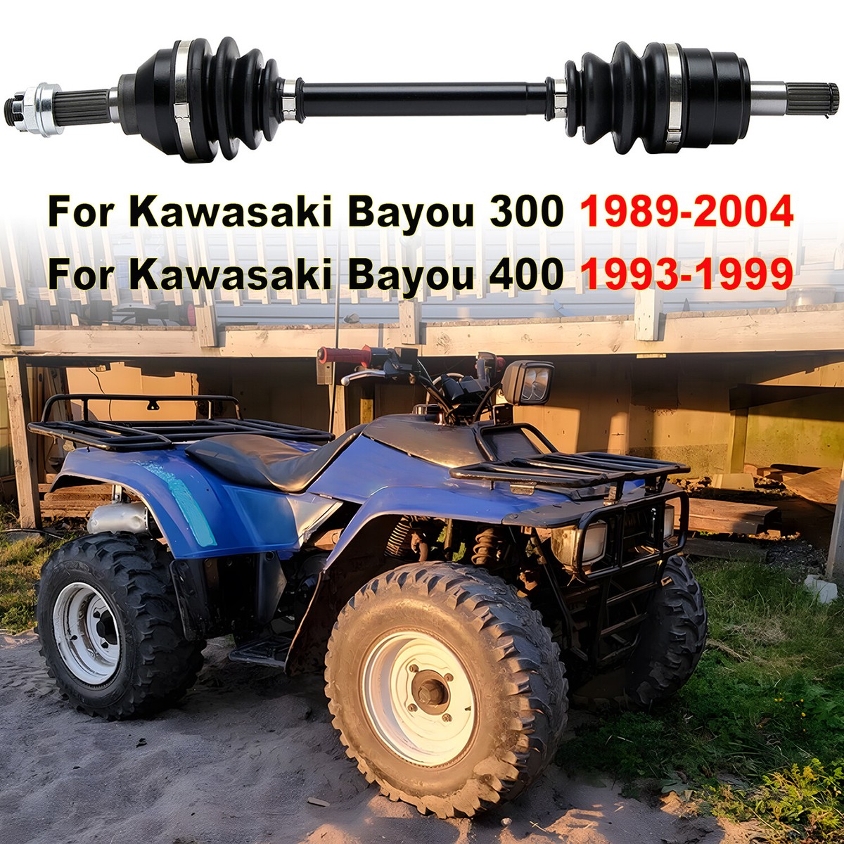 Front CV Axle Drive Shaft for Kawasaki Bayou KLF 400 1993-1999