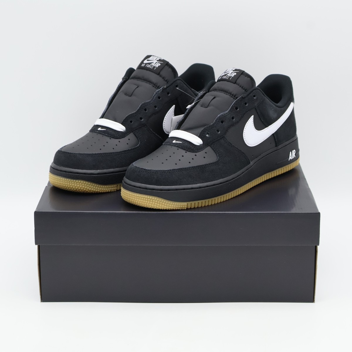 IB6388-001 Nike Air Force 1 '07 LV8 Black Gum Light Brown White