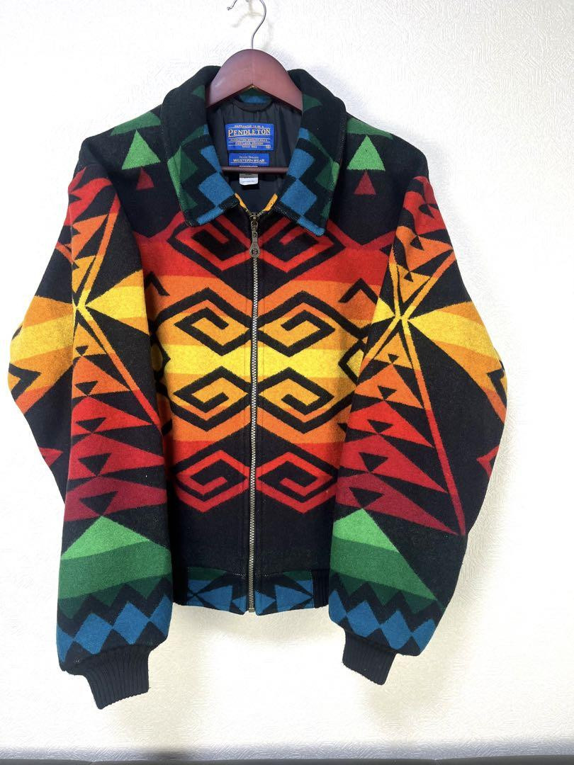 Rare] Pendleton all-over Native American pattern wool jacket in