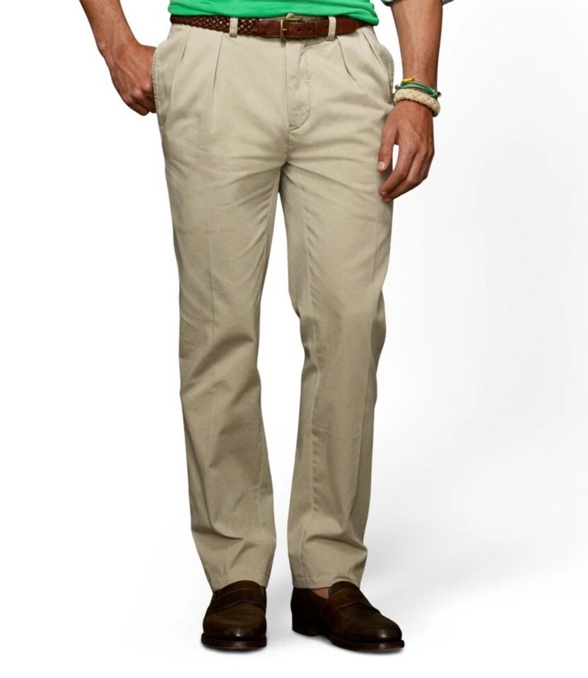 NWT Polo Ralph Lauren Mens Ethan Pants Chino Size 38X32 Tan | eBay