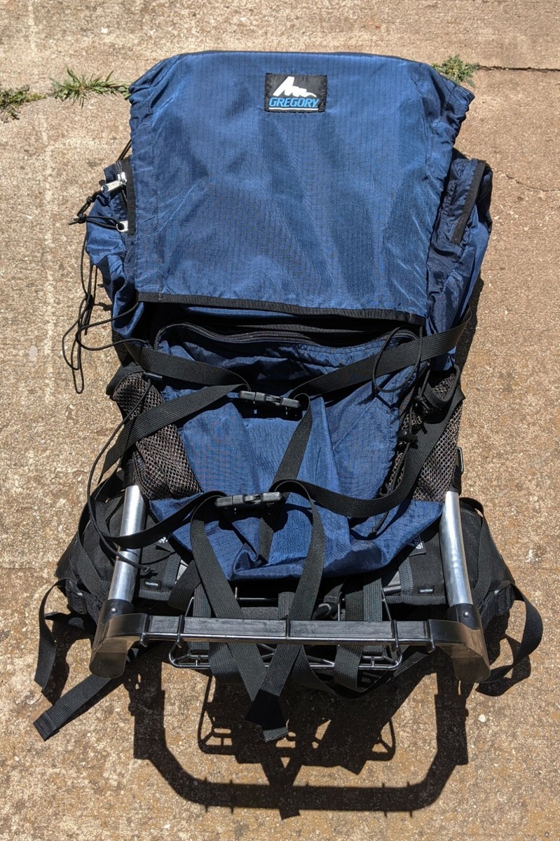 Gregory Vintage External Frame Blue Backpack Trail Hiking Camping
