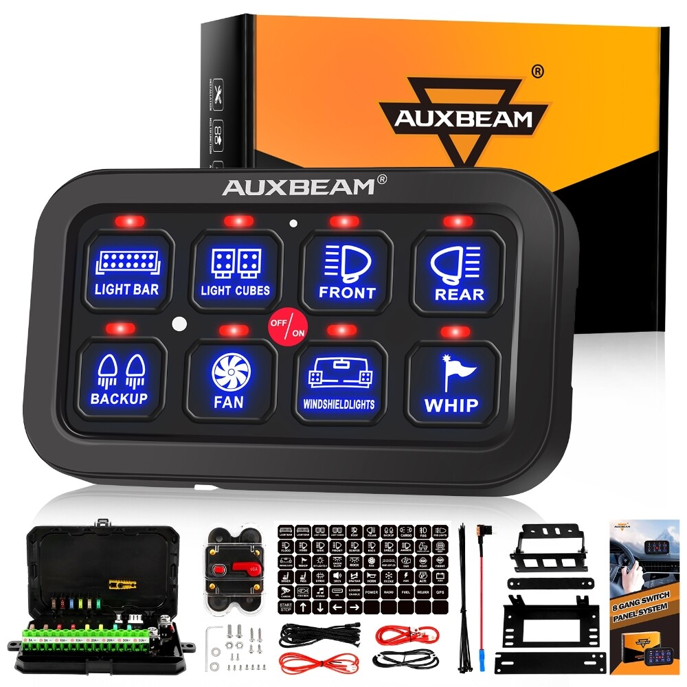 AUXBEAM 8 Gang Switch Panel On-Off LED Car Switch Panel Circuit