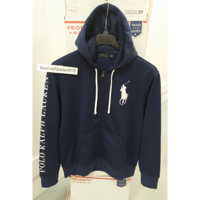 POLO RALPH LAUREN MENS BIG PONY FULL ZIP HOODIE JACKET BLUE MENS