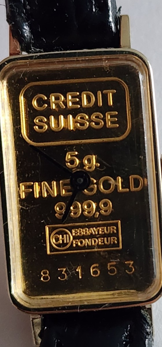24K Gold 5g Bar Credit Suisse Watch in 14K Gold Case 831653 | eBay