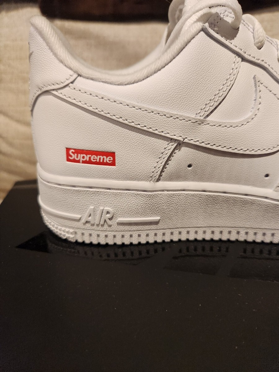 Size 6.5 - Nike Air Force 1 x Supreme Low Box Logo - White Supreme