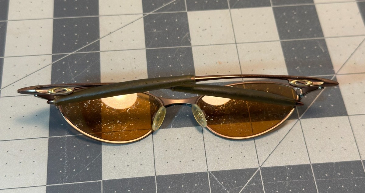 Oakley Teaspoon VINTAGE Metallic Gold Sunglasses - READ | eBay