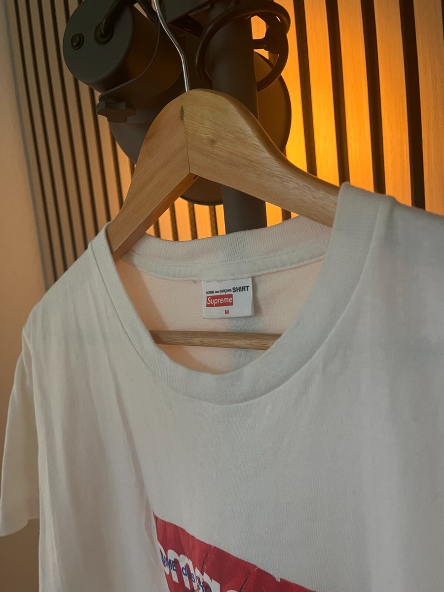 Supreme x Comme Des Garcons CDG Shirt Box Logo Tee White SS17 Size