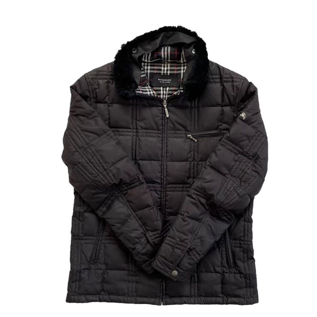 BURBERRY Black Label Quilted Down Jacket Nova Check Collar size M