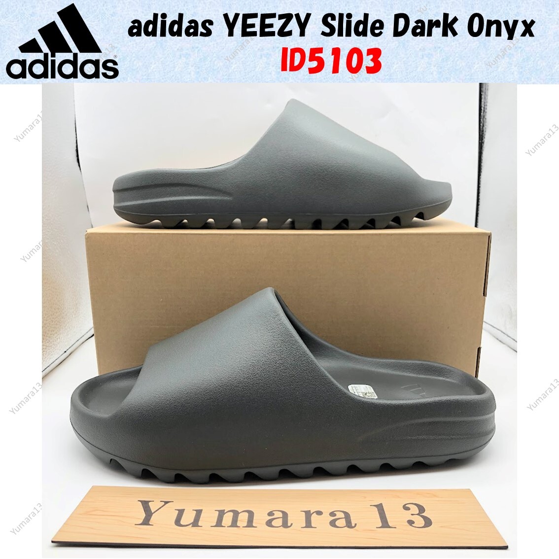adidas YEEZY Slide Dark Onyx ID5103 Men's Size | eBay