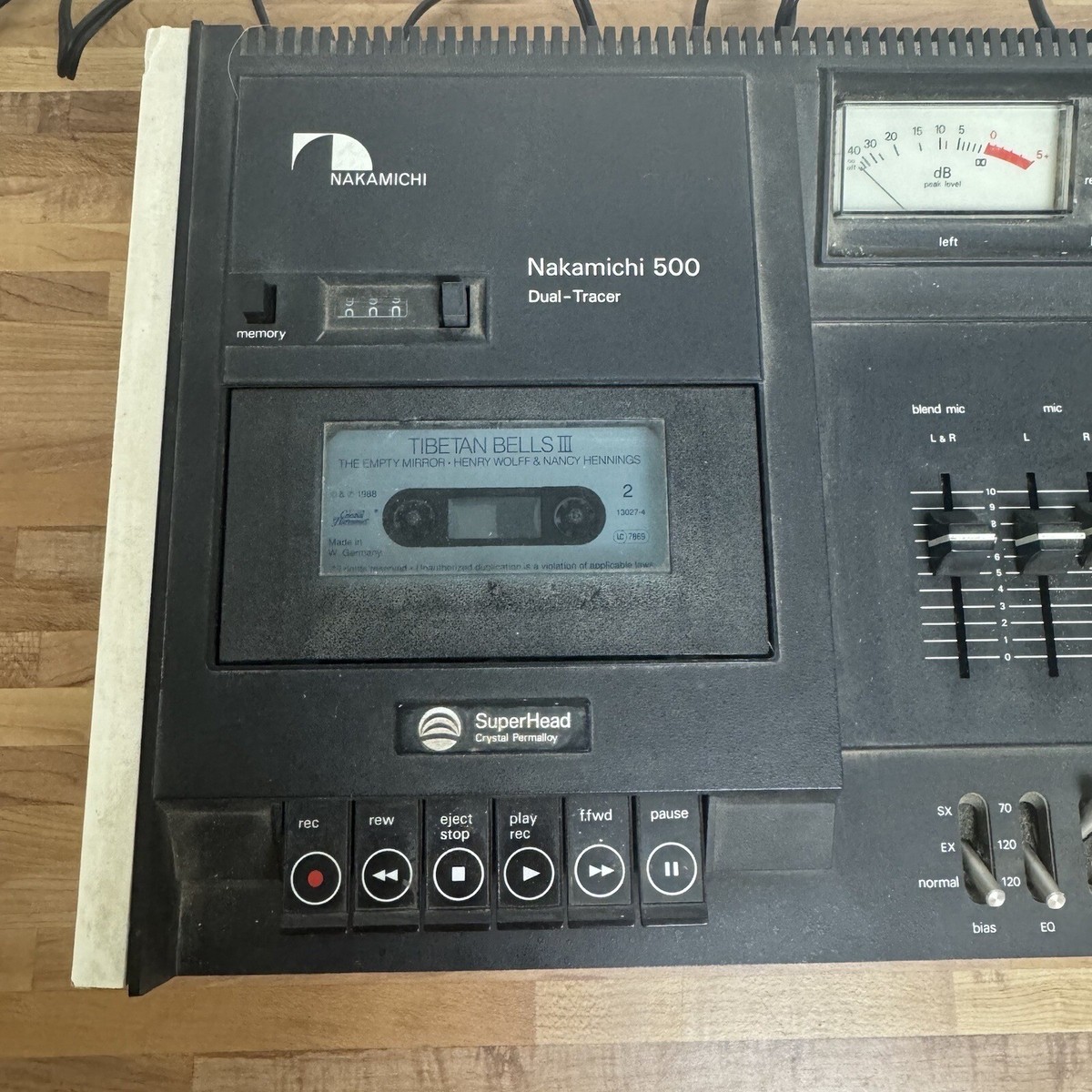 Vintage 1970s Nakamichi 500 Dual Tracer Cassette Deck Powers On