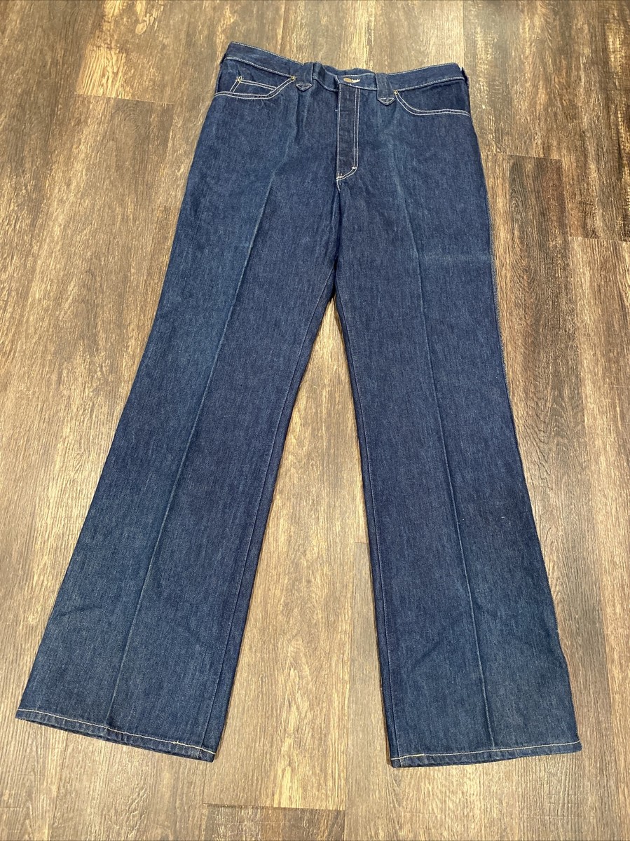 Vintage 70s Lee Jeans Denim Talon Zipper Union Made Size 38x34