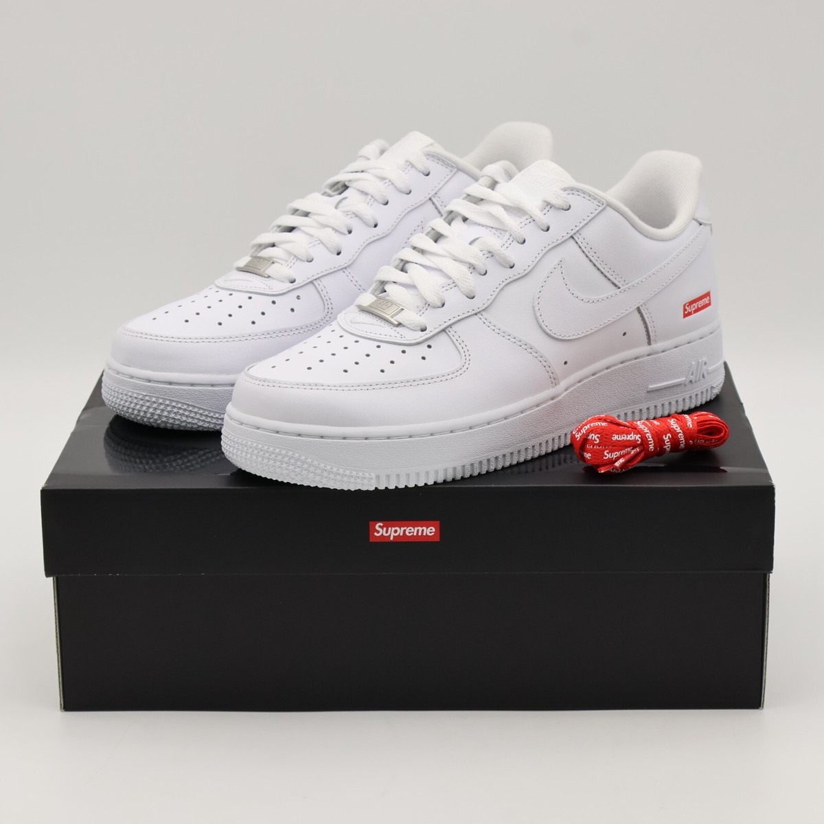 CU9225-100 Supreme Nike Air Force 1 Low White (Men's) | eBay
