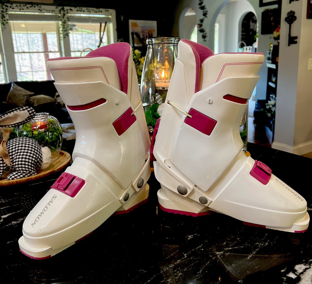 Salomon Women's Ski Boots Racing HTC 520 White Pink Size 315/24.5
