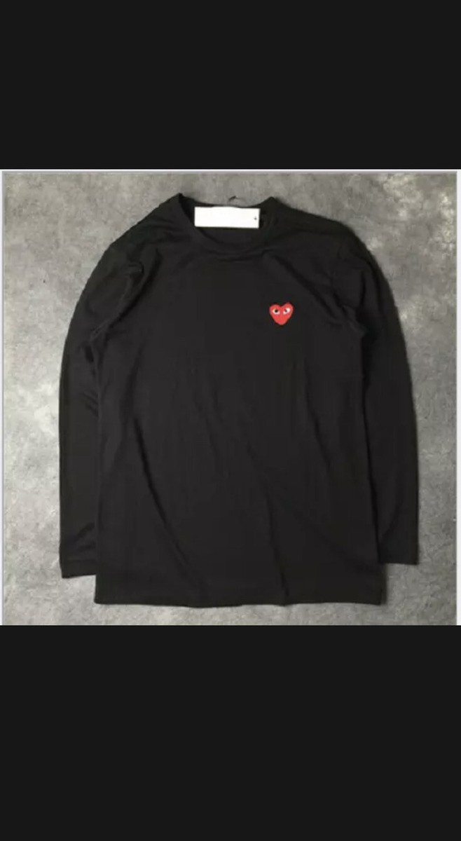 Comme Des Garcons Play Long Sleeve Large T-Shirt Black New | eBay