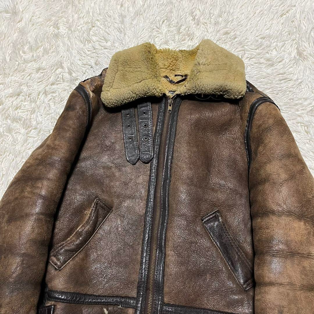 Schott Type B3 (B-3) Flight Mouton Leather Jacket Size 42 Made in