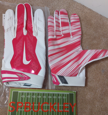 NIKE VAPOR JET 3.0 ADULT RECEIVER FOOTBALL GLOVES, NFL ISSUED PINK