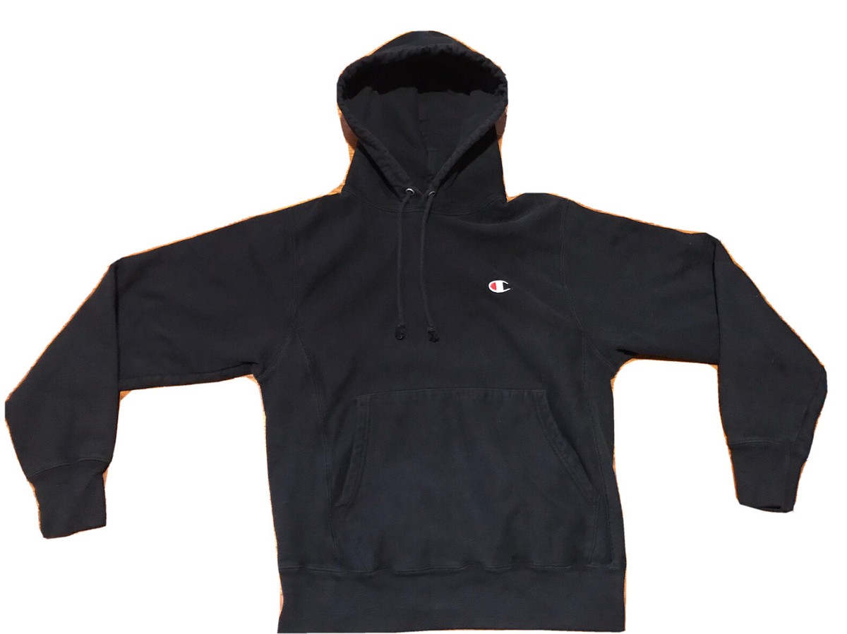 Vintage 90's Champion Reverse Weave Hoodie Sweatshirt Black Sz S