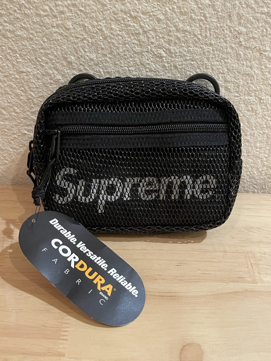 SS20 Supreme Black Shoulder Mesh Side Bag Cordura - NEW In Factory