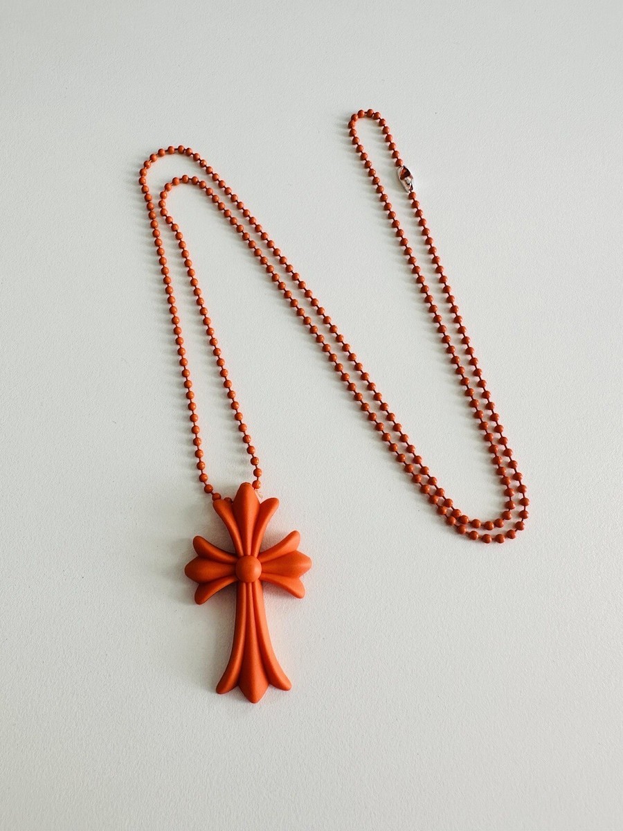 Chrome Hearts Tokyo 20th Anniversary Orange Cross Rubber Necklace