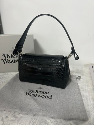 Vivienne Westwood Hazel Hand Shoulder Bag color Black Crocodile
